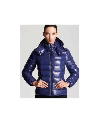 Moncler Bady Lacquer Hooded Short Down Coat in Red (Blue) - Lyst