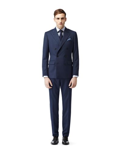 Reiss Scotsdale Double Breasted Suit in Blue for Men | Lyst