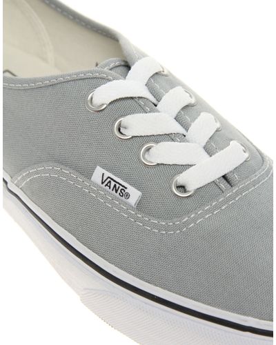 Vans Authentic Classic Grey White Lace Up Trainers in Gray - Lyst