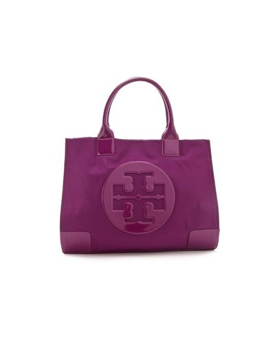 tory burch ella tote purple