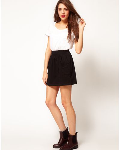 American Apparel Jersey Pocket Skirt in Black - Lyst