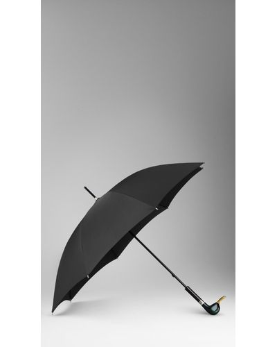 Burberry Duck Handle Walking Umbrella in Dark Racing Green (Black) - Lyst