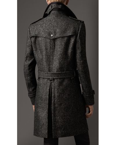 tweed belted coat