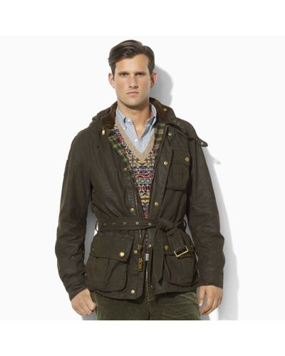 Polo Ralph Lauren Oilcloth Bike Jacket in Green for Men - Lyst