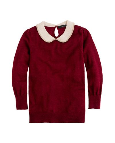 red jumper with collar