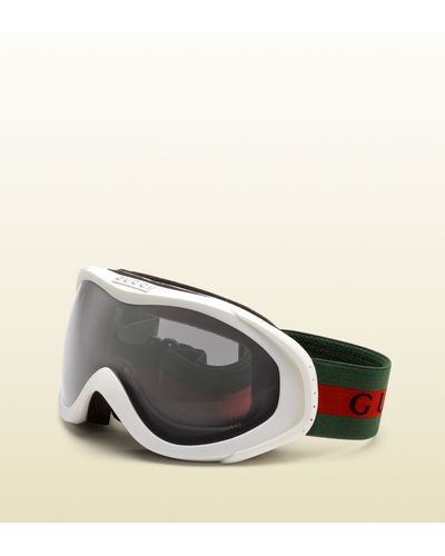 fragment helbrede sydvest Gucci White Ski Goggles in Green for Men - Lyst