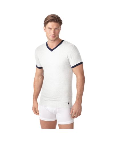 Ralph Lauren Summer Games Ringer V- Neck T-Shirt in White for Men | Lyst