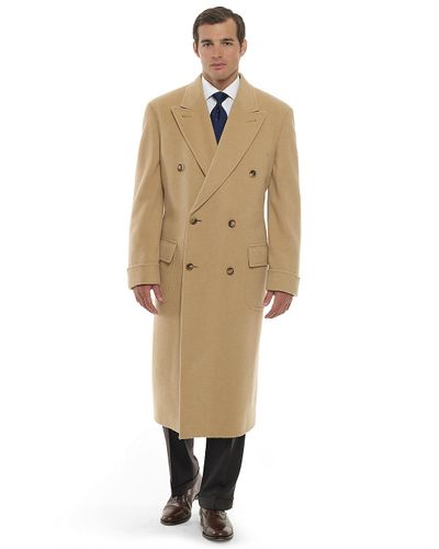 Brooks Brothers Camel Hair Double Breasted Polo Overcoat in Natural for ...