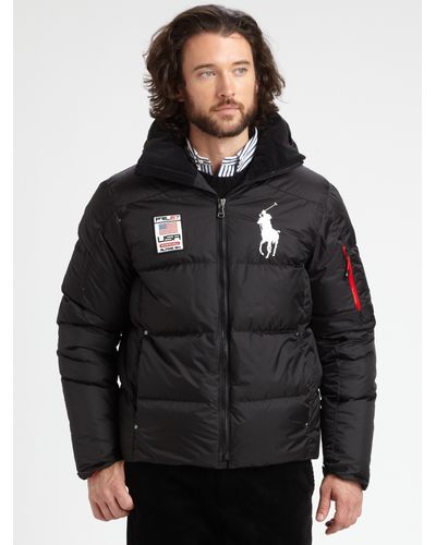 Polo Ralph Lauren Snow Polo Tyrol Down Jacket in Black for Men | Lyst