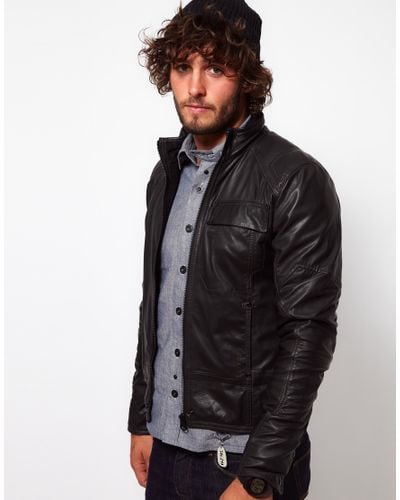 g star leather jacket mens