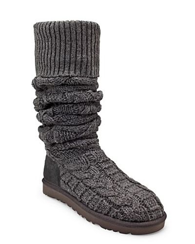 ugg over the knee twisted cable knit boots