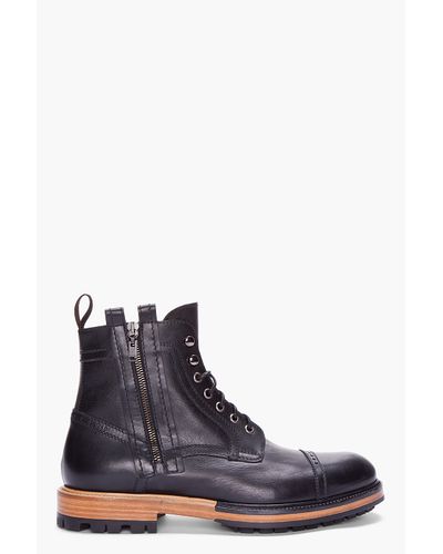 black cap toe boots