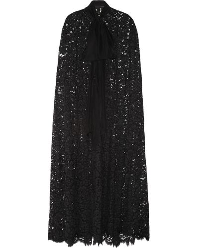 Dolce & Gabbana Long Lace Cape in Black | Lyst