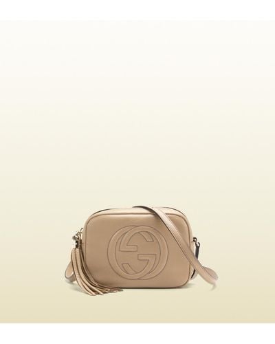 Gucci Soho Cream Leather Disco Bag in Natural - Lyst