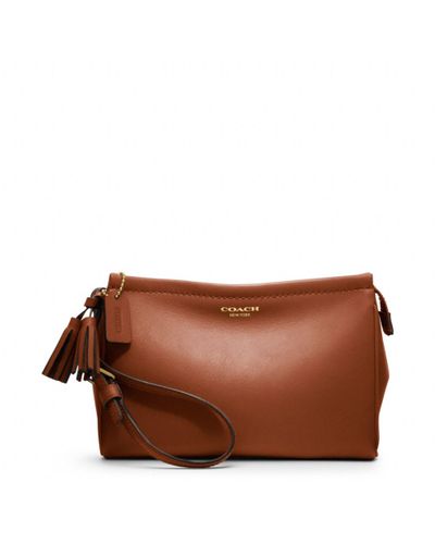 coach leather large wristlet