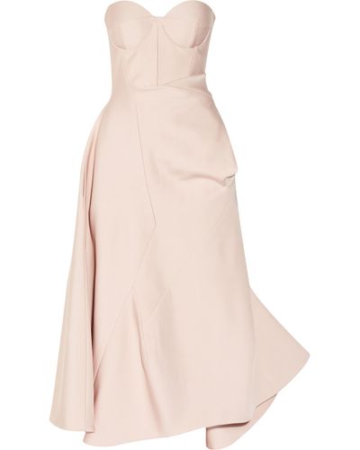 Jil Sander Madreperla Pleated Sateen Dress in Blush (Pink) - Lyst