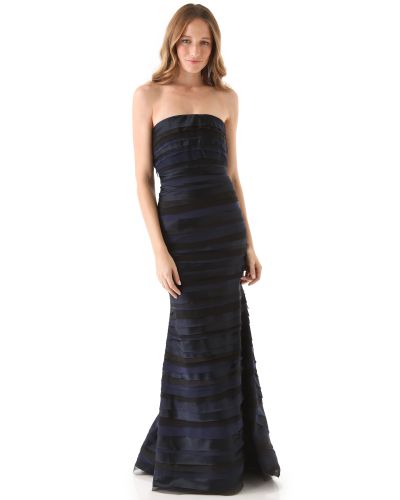 alice and olivia blue gown