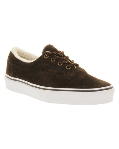 tan suede fleece vans