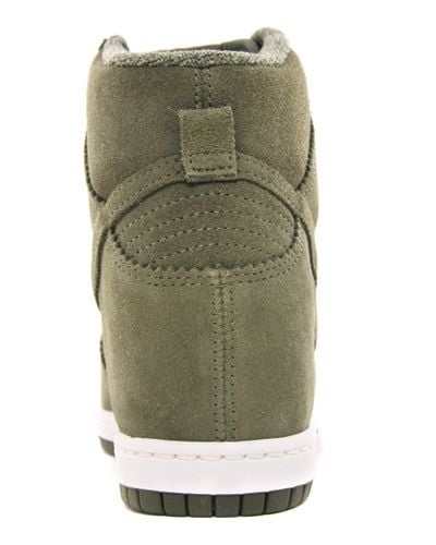 olive green nike wedge sneakers