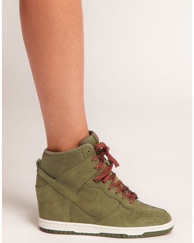 Nike Dunk Sky High Olive Wedge Trainers in Natural - Lyst