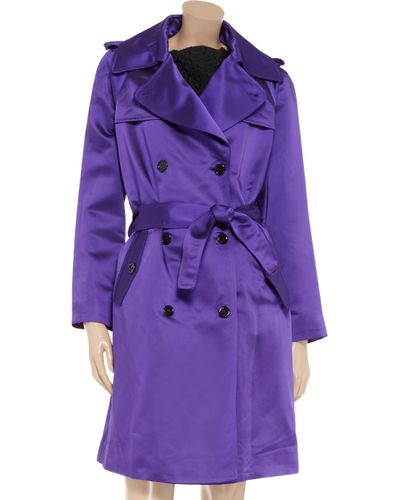 Dolce & Gabbana Satintwill Trench Coat in Violet (Purple) - Lyst