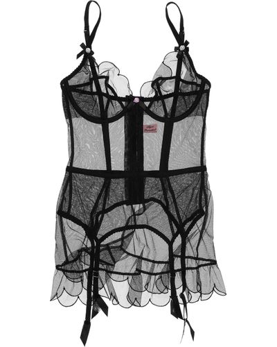 Agent Provocateur Lorna Scalloped Tulle Basque in Black - Lyst