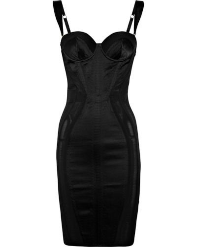 Agent Provocateur Zelma Satin Contour Dress in Black | Lyst