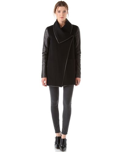 Mackage coat with leather sleeves Clearance