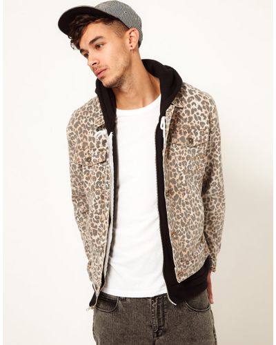 leopard jeans jacket
