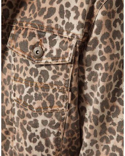 mens leopard denim jacket