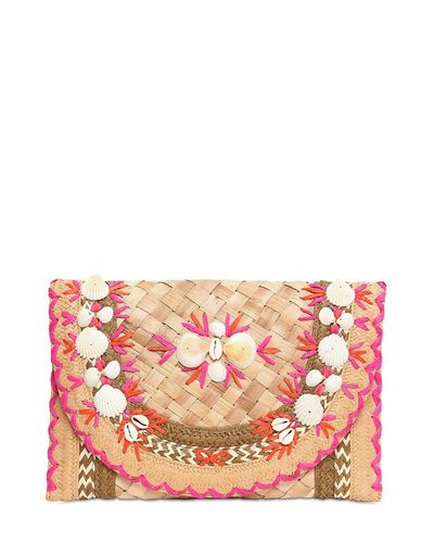 woven raffia clutch