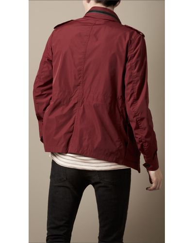 burgundy field jacket