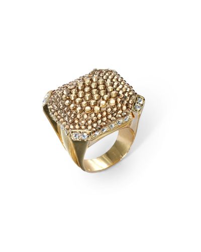 Judith Leiber Swarovski Crystal Christo Ring in Gold (Metallic)