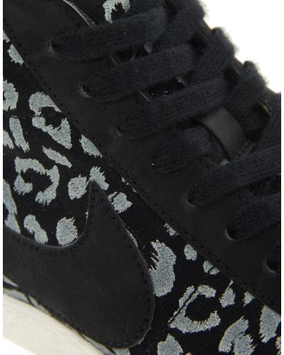 nike black leopard print trainers
