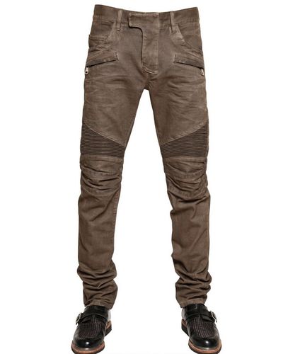 balmain jeans brown 