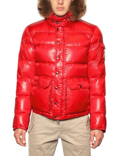 red shiny moncler jacket