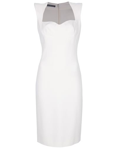 Alexander McQueen Crepe Pencil Dress in Ivory (White) | Lyst