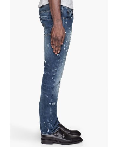 McQ Heavy Bullet Hole Jeans in Indigo (Blue) for Men - Lyst