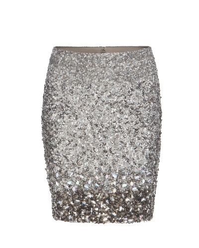 AllSaints Restrain Skirt in Silver (Metallic) | Lyst