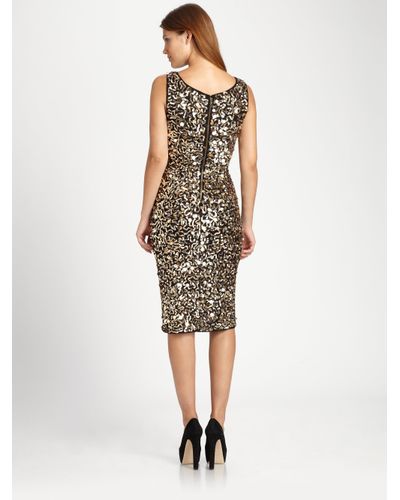 alice and olivia gold gown