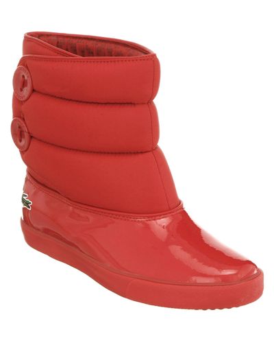 Lacoste Bundle Patent Boots in Red - Lyst