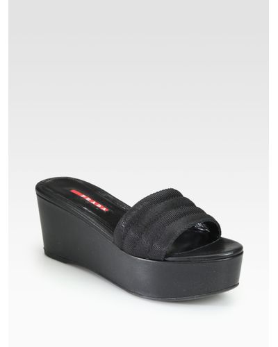 prada black wedges