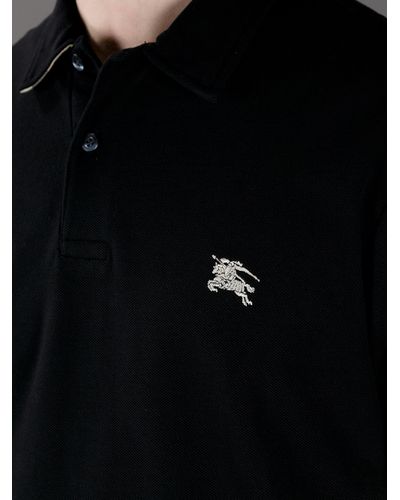 burberry men's polo shirt black