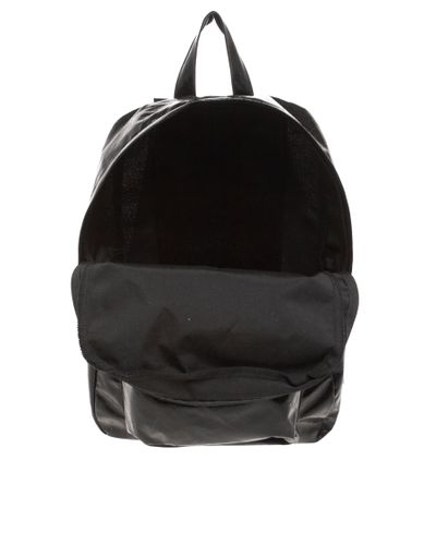 shiny black backpack