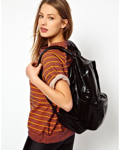 black shiny backpack