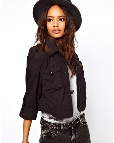 only cropped utility jacket