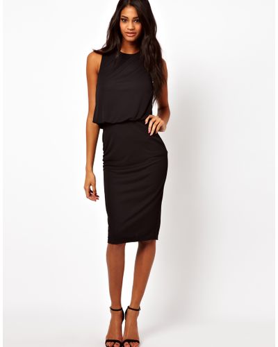black midi work dress