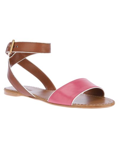 Car Shoe Flat Sandals in Brown (Pink) - Lyst