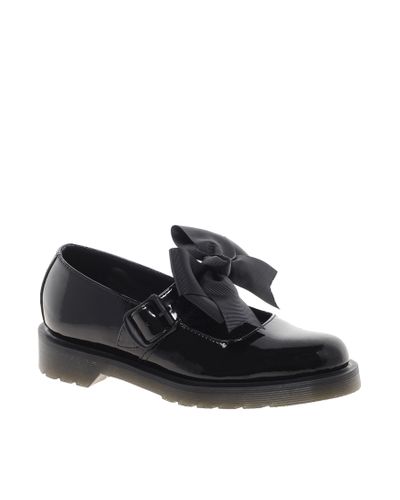 dr martens black mariel flat shoes