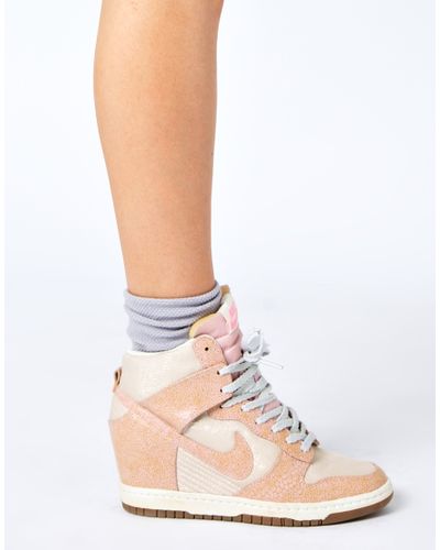 pink nike wedge sneakers
